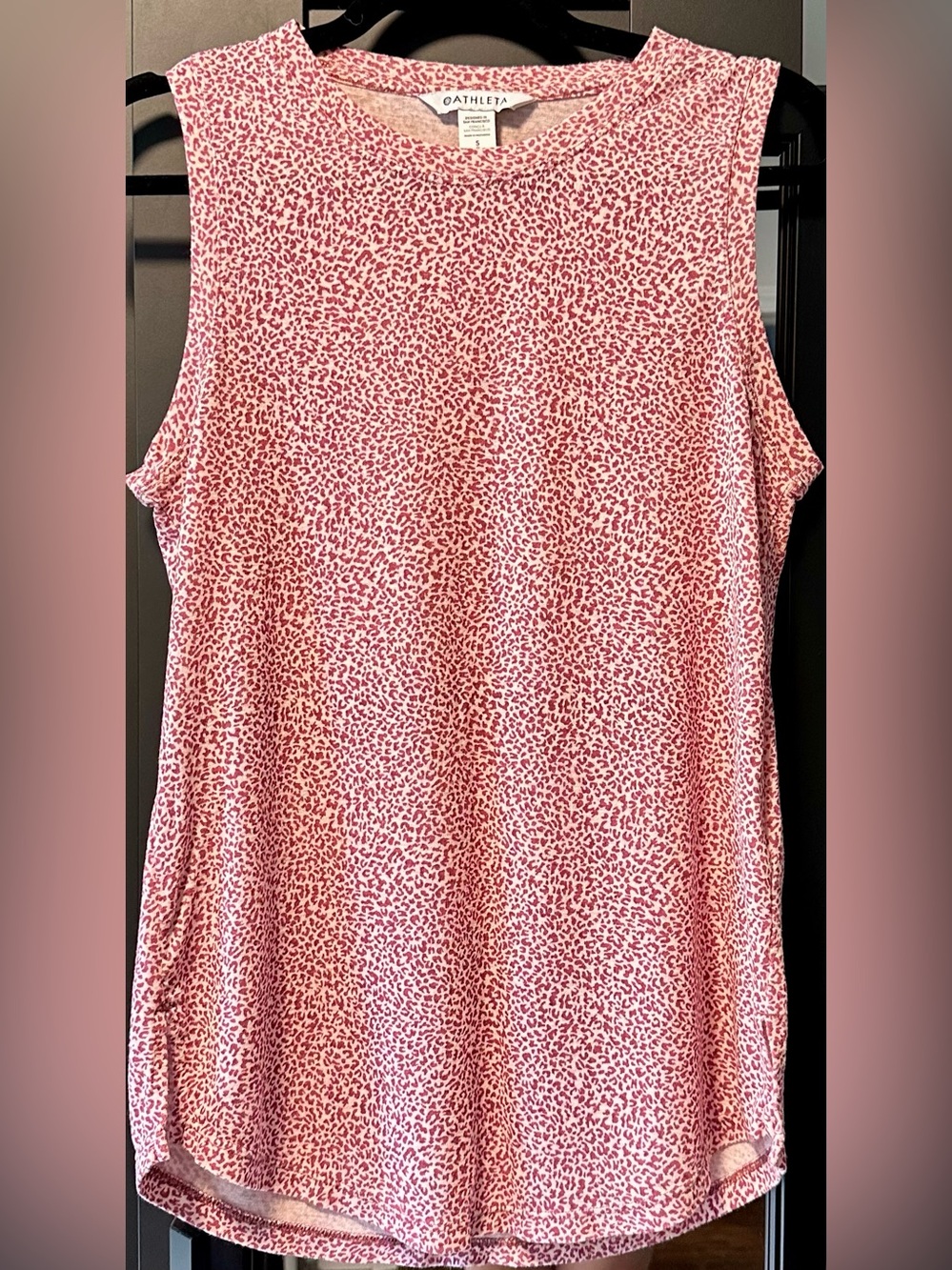 Athleta Breezy Tank Top-Micro Cheetah Bashful Rose